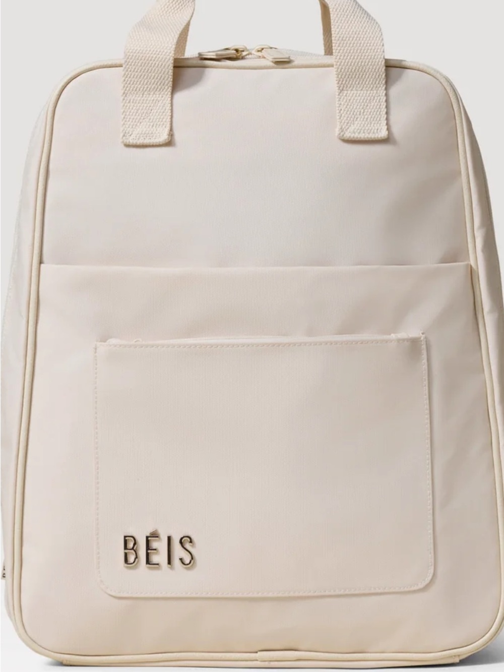 BEIS Cream Expandable Everyday Backpack with Front Pocket
